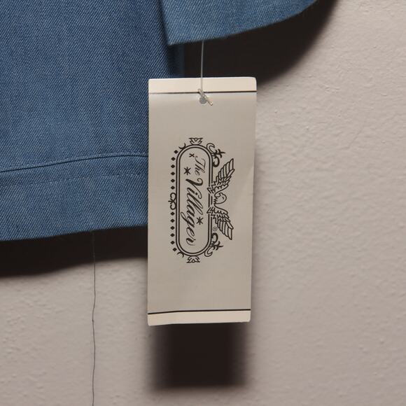 NEW Vintage The Villager Cotton Long Blazer Jacket Size 12 Light Blue - Picture 4 of 11